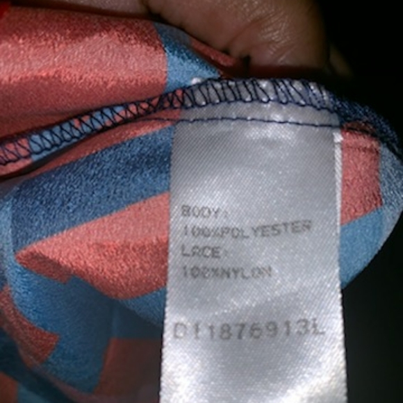 Asos Camisole red, white, blue, pink adjuatable straps and lace size 18/20 - Picture 6 of 7